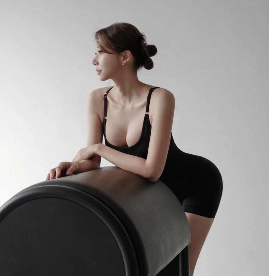 아침 운동하는 누나