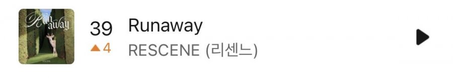 리센느 신곡 멜론차트 10위