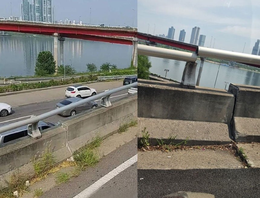 성수대교 9cm 단차 지점에 부러진 척추 엑스레이 광고
