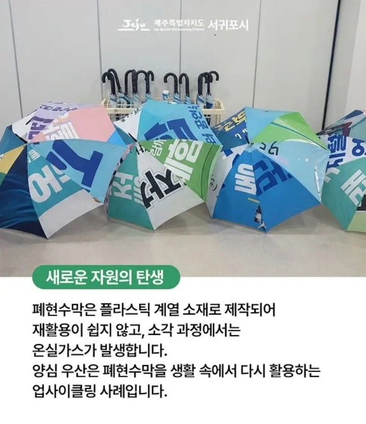 제주 서귀포시 폐현수막 양심 우산
