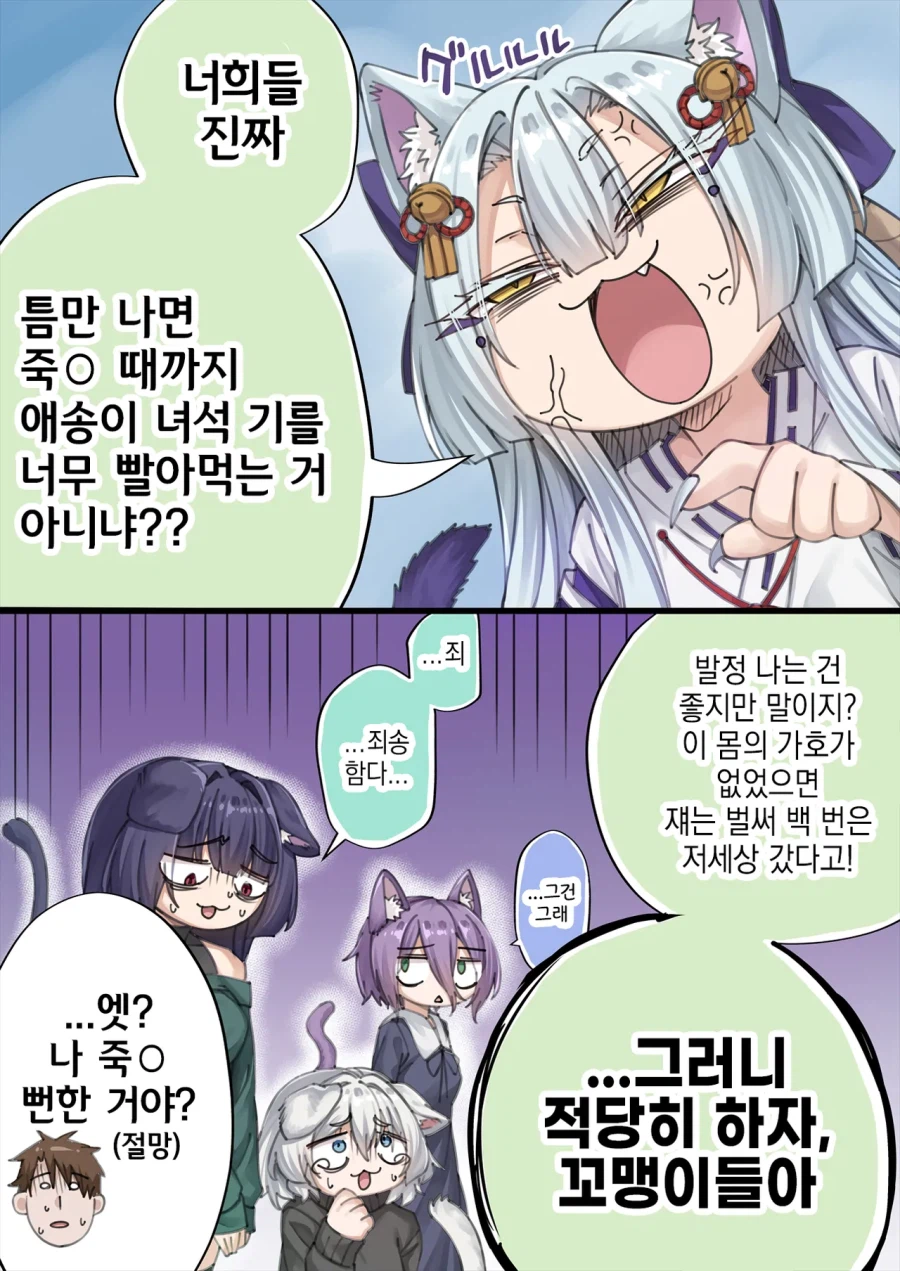 개다래 저주에 걸리는 만화