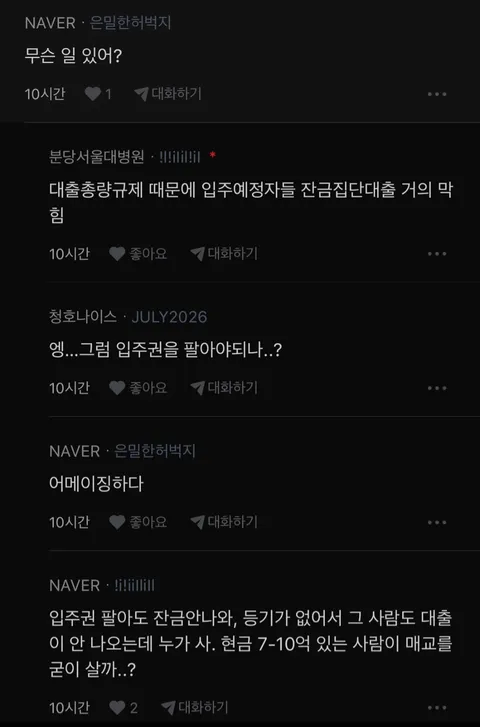 8월 입주예정 신축아파트(팰루시드) 잔금대출 안나와서 난리남