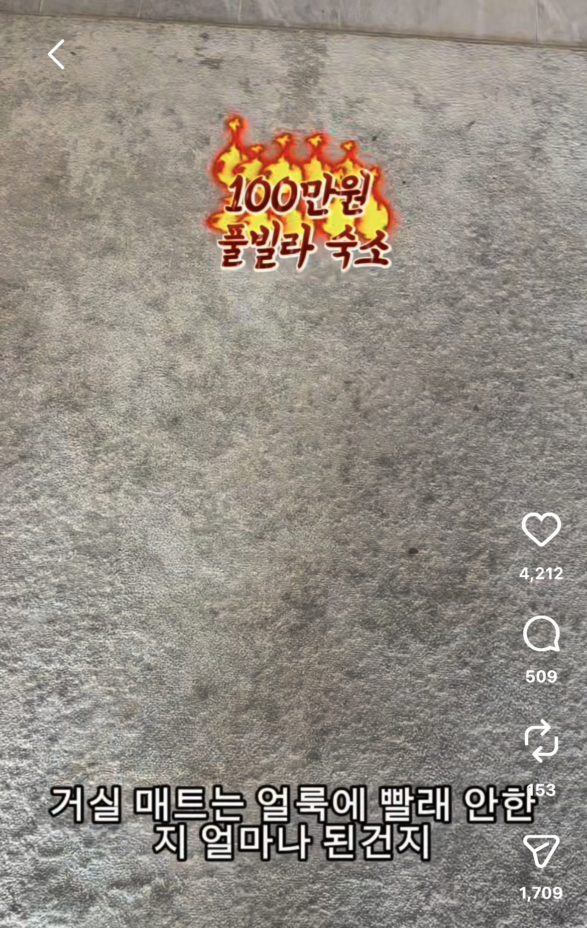 냉수물추가 10만원. 인스타에서 난리난 100만원 풀빌라.