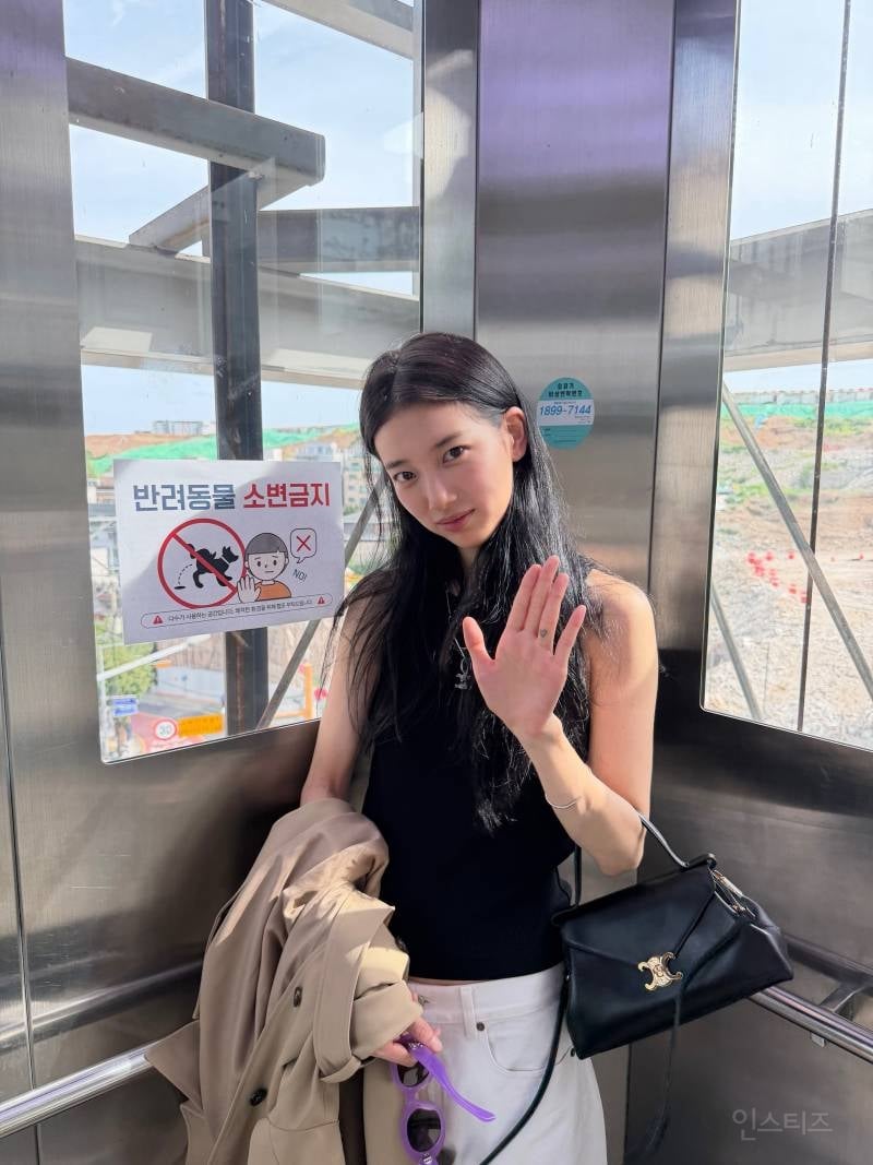 260821 수지 소속사 인스타 올린 게스 광고 화보 비하인드 사진&영상