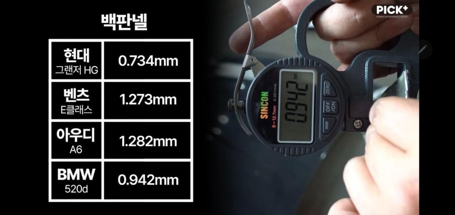 국산 현대 vs 독3사 철판두께 차이 실험