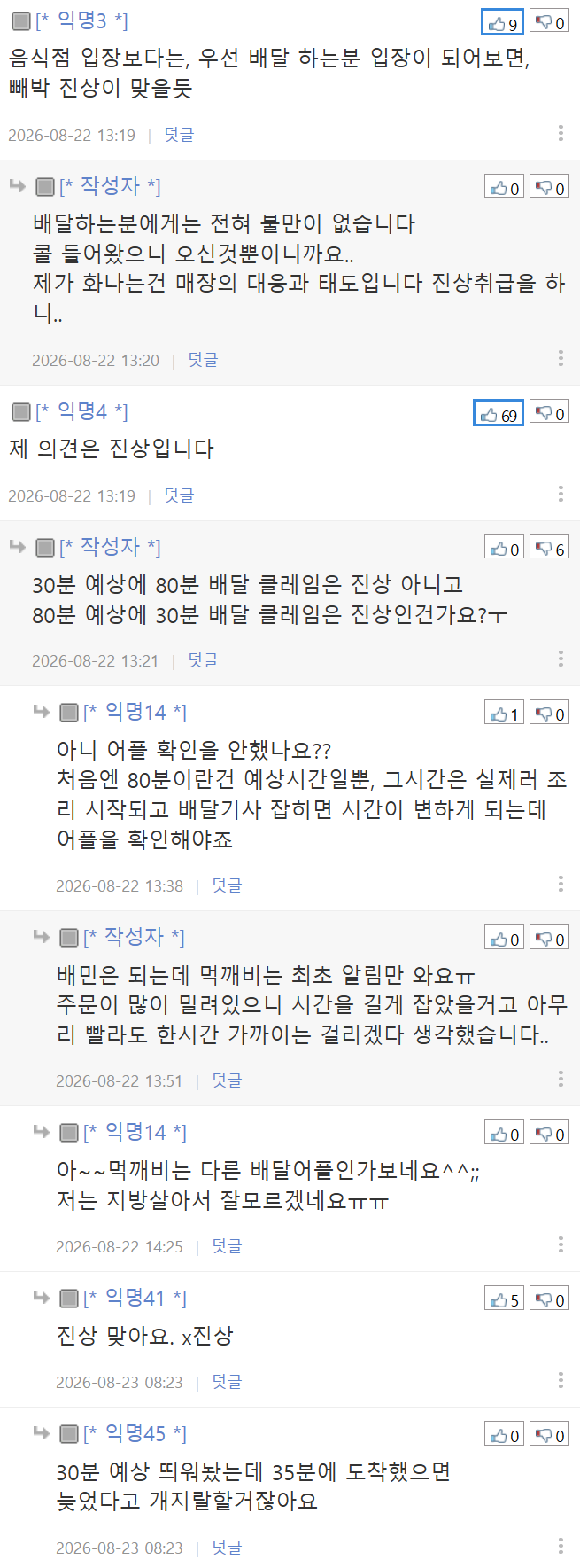 (펌) 음식이 빨리 왔다는 불만이 진상인가요?
