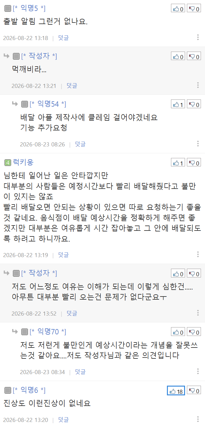(펌) 음식이 빨리 왔다는 불만이 진상인가요?
