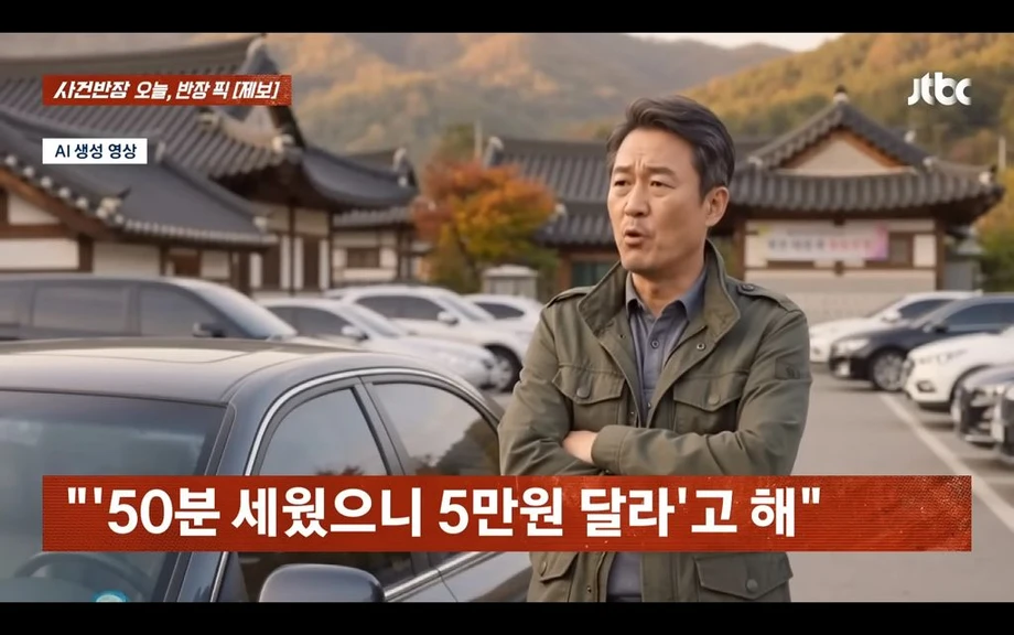 시골 식당 주차비