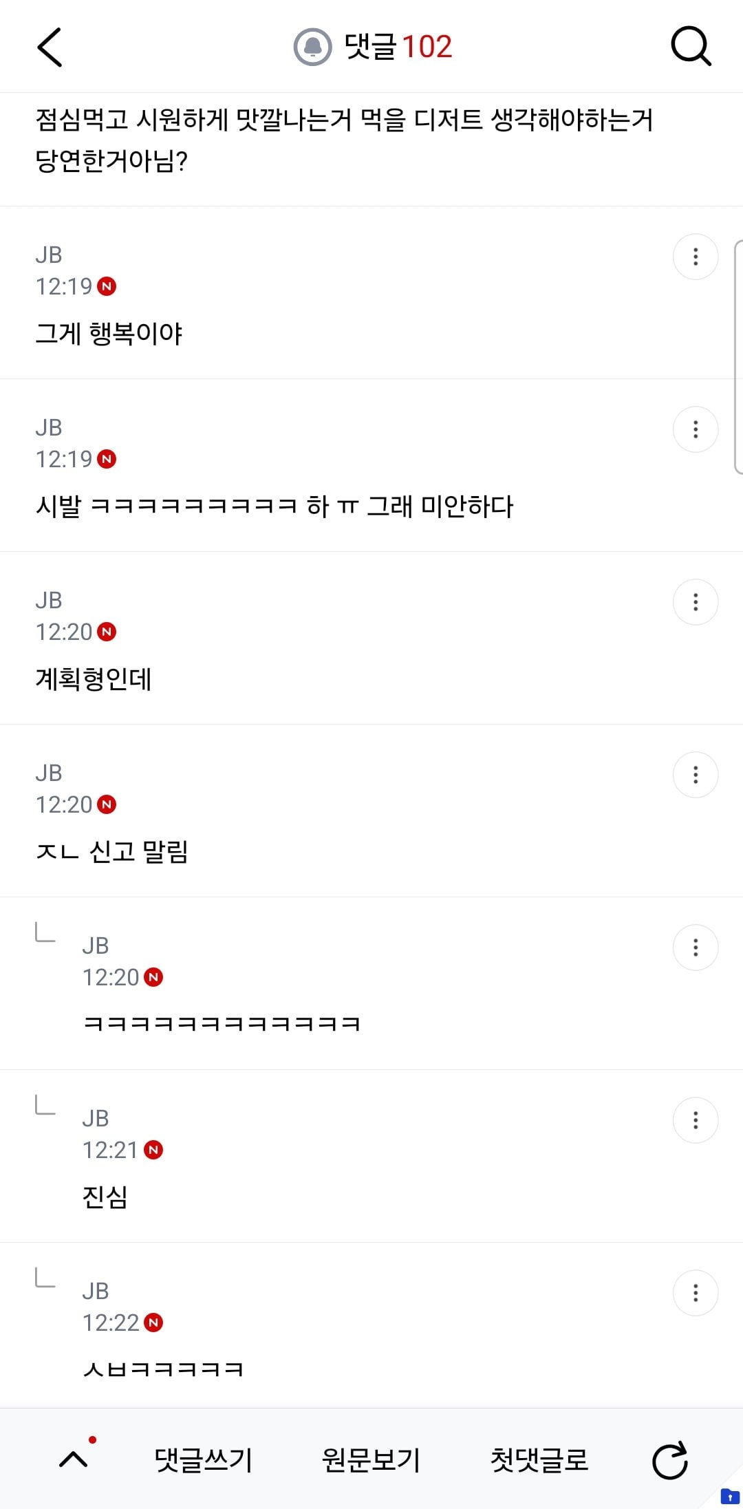 어떤 사람이 관찰한 주변 뚱땡이들 특징...