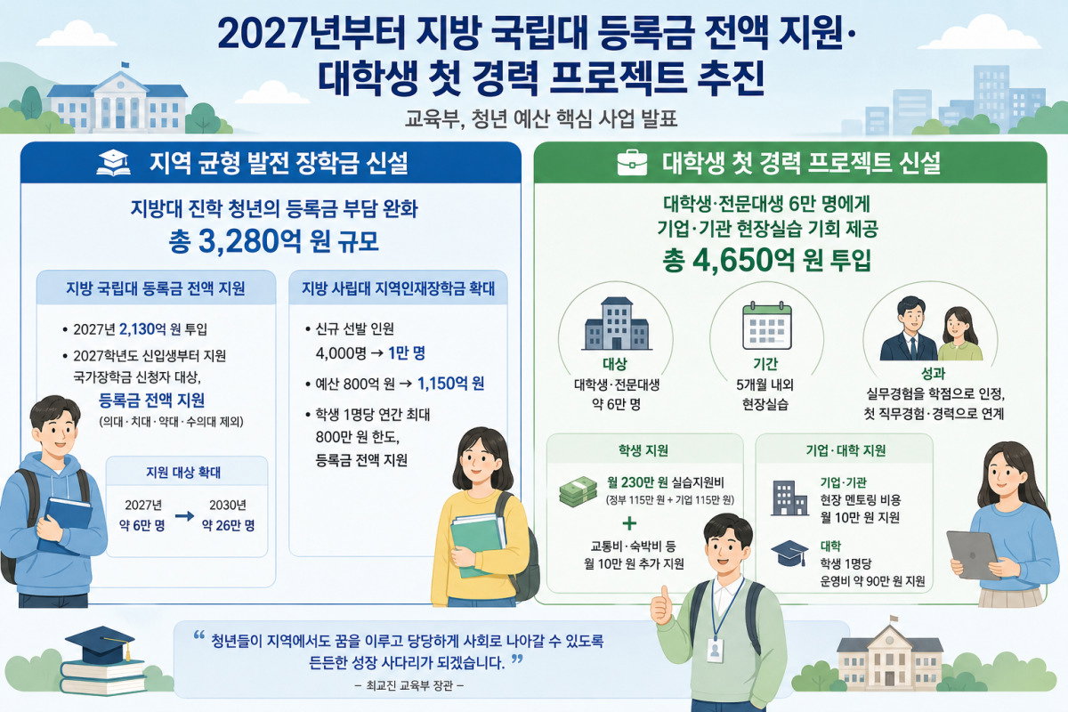 내년부터 국립대 30곳 등록금 0원