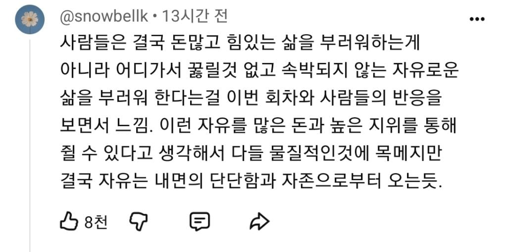 나혼산 [김민] 편 영상에 올라온 인상적인 댓글