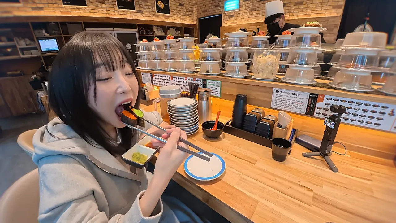 청주에서 회전초밥 먹빵한 쯔양 근황