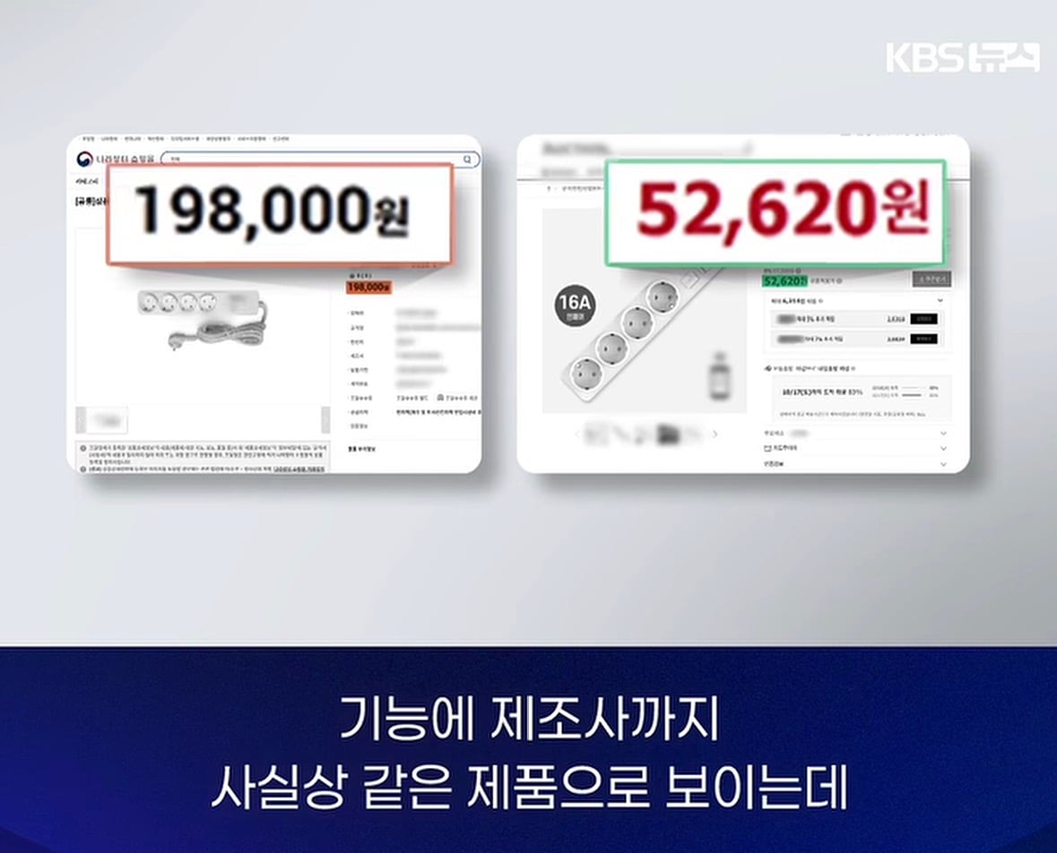 멀티탭이 20만원? 조달청의 물건값