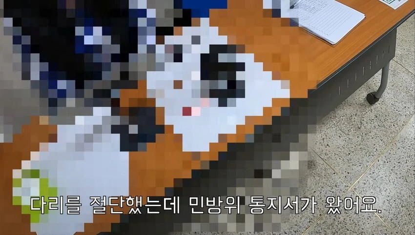 다리를 절단했는데 민방위 통지서가 날아왔다.