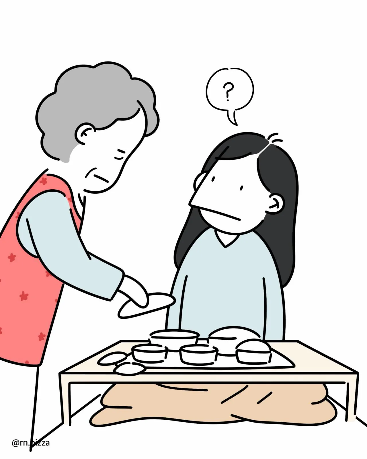 같은 병실에서 지내는 할머니가 밥 빼앗아 가려는 만화