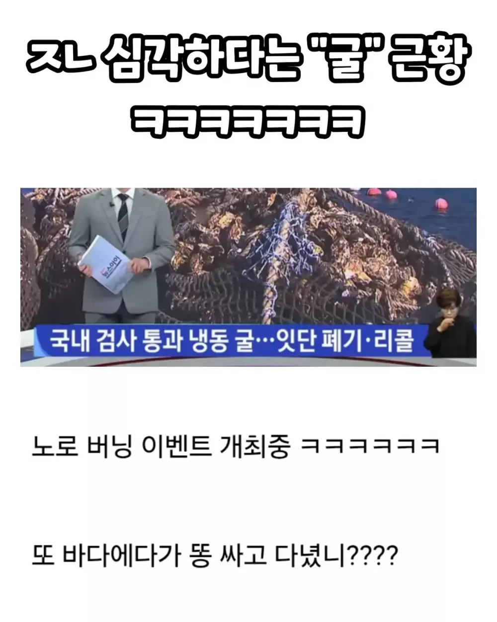 현재 노로바이러스 때문에 비상 걸렸다는 경남 굴 근황