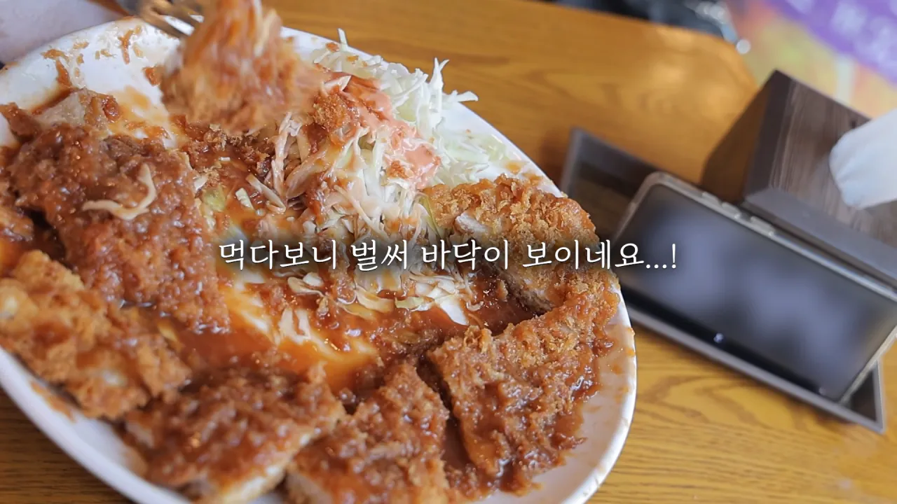 다먹으면 공짜 초대왕 돈까스 먹방 도전한 쯔양 근황 ㄷㄷㄷㄷㄷ