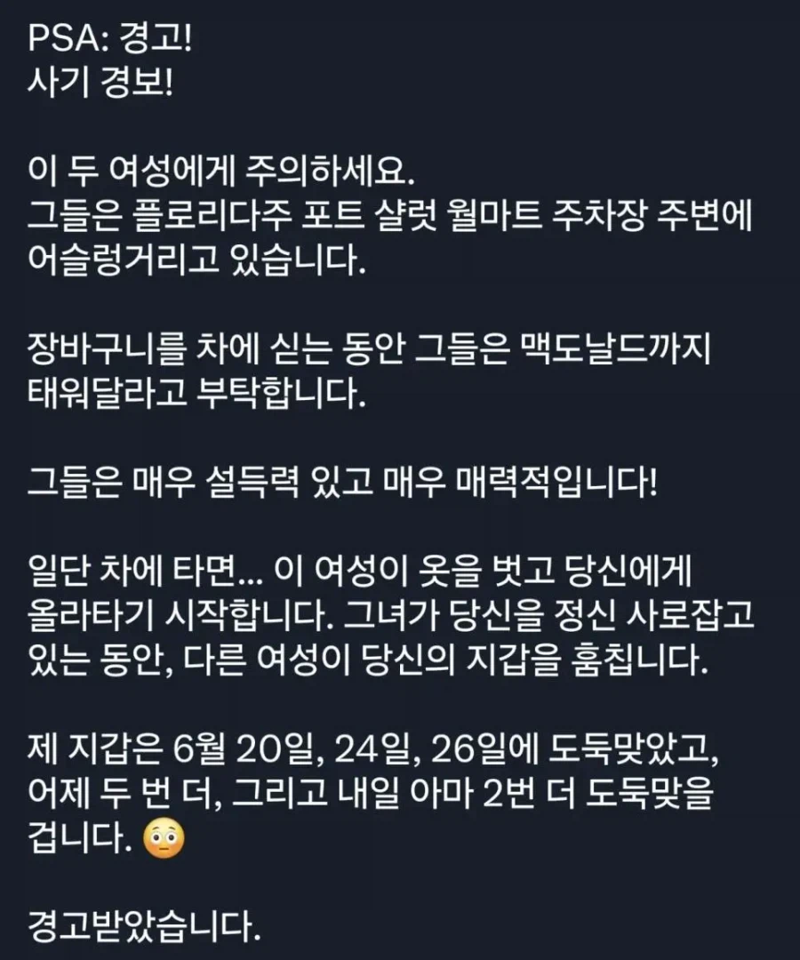 플로리다주 2인조 여성 도둑