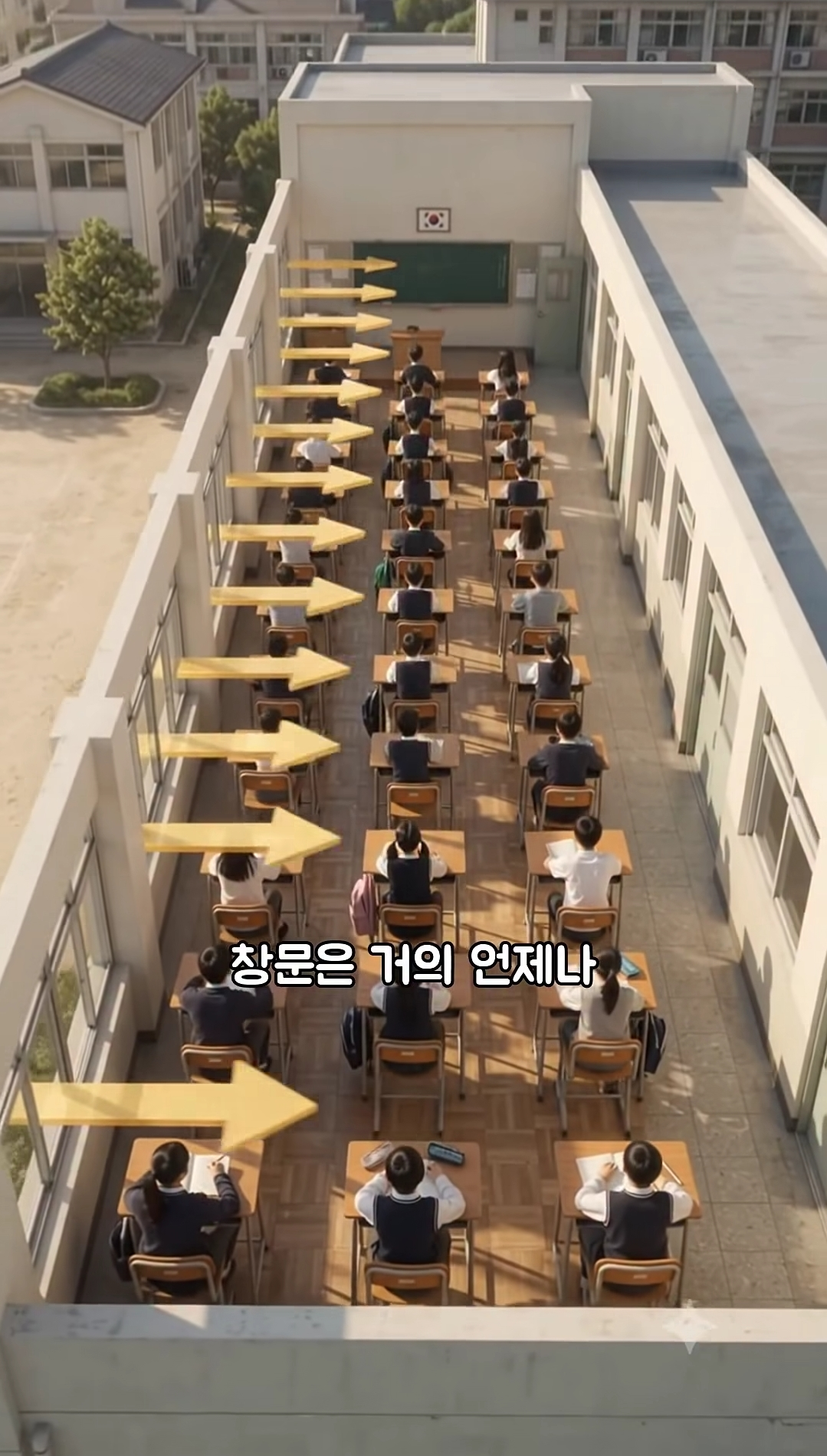 학교 교실 창문이 항상 왼쪽인 이유
