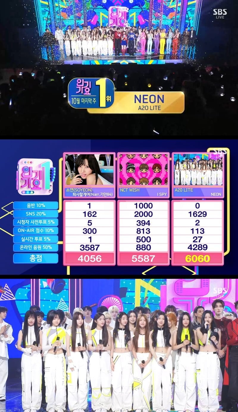 A2O LITE NEON 네온 더쇼 1위 앵콜.twt
