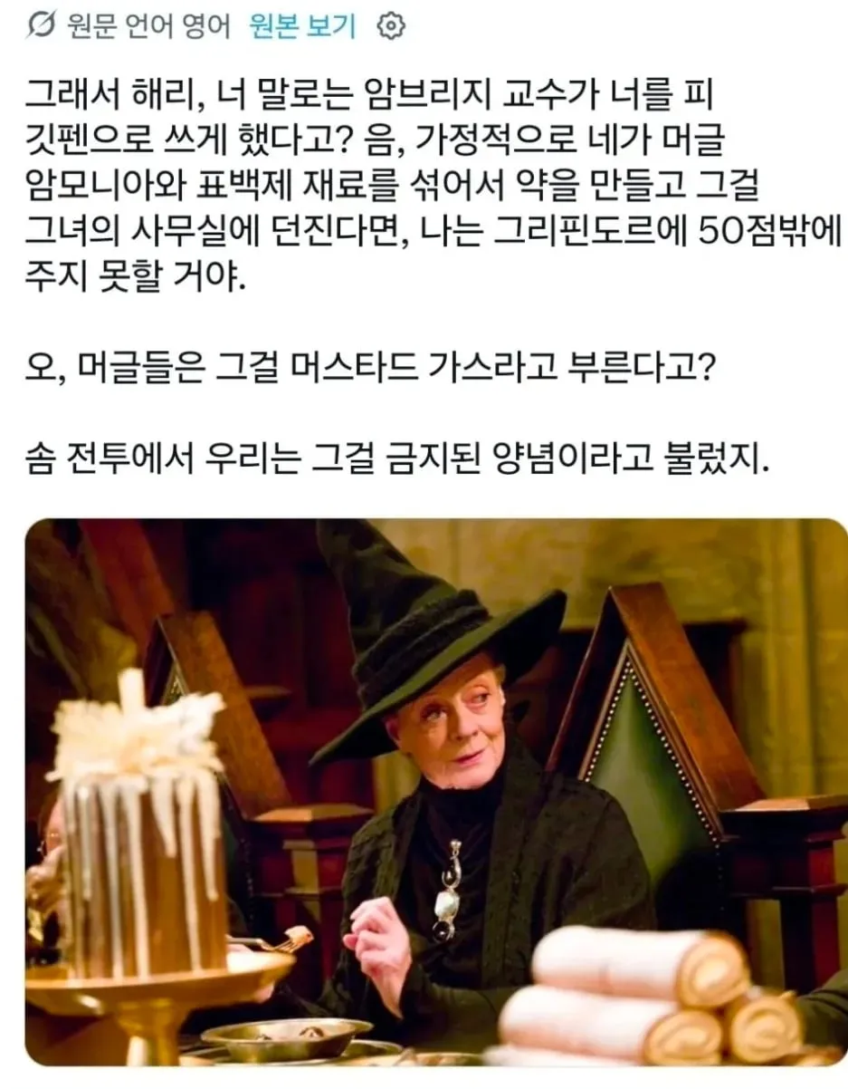 맥고나걸 교수님이 알려주는 실용적이고 유용한 마법 지식.jpg
