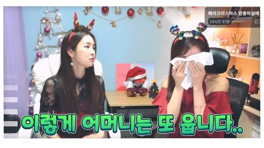 여성 스트리머 크리스마스 방송 중 도네 레전드.jpg