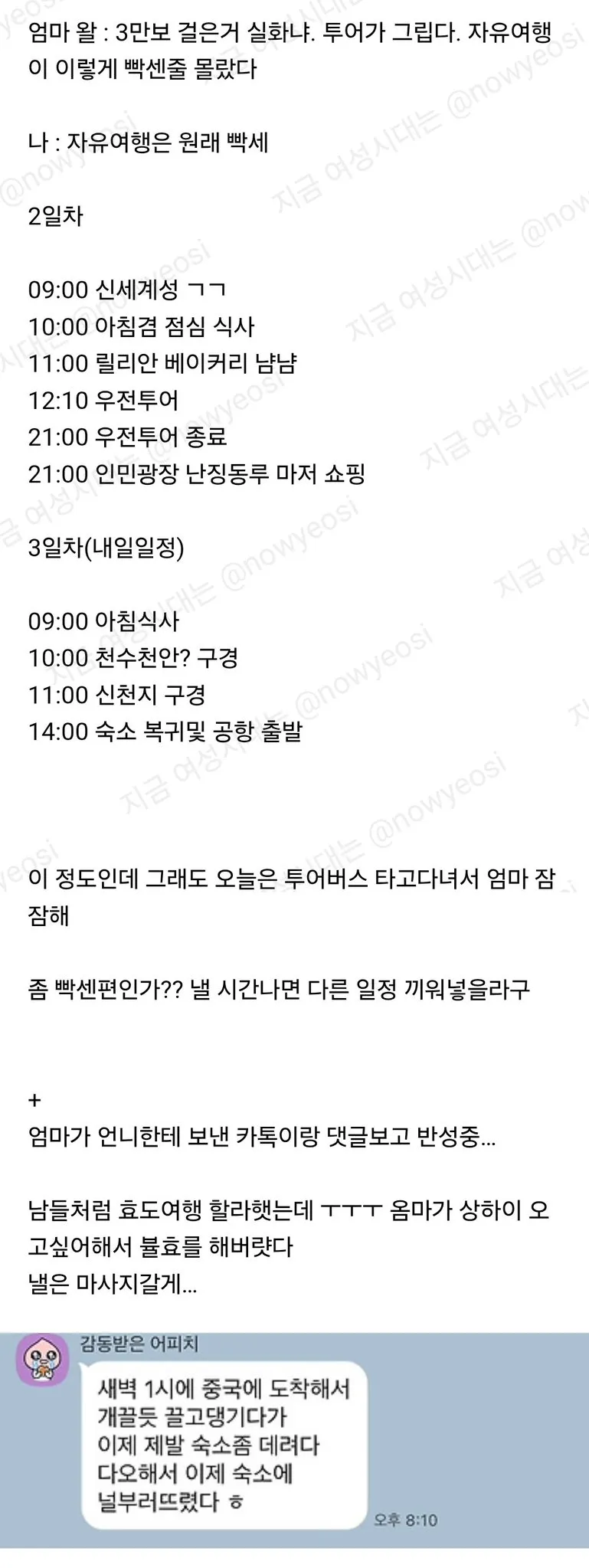 상하이 여행 2박 3일인데 엄마가 집가고싶대