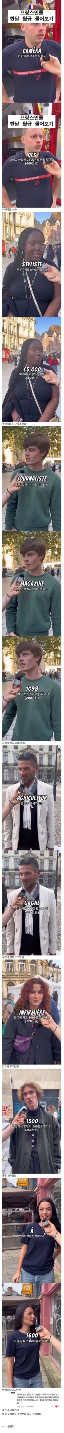 현실적이라는 프랑스 사람들 월급