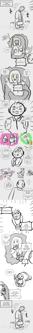 월 200만원 백수 vs 월 400만원 직장인