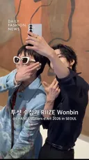 오늘 샤넬쇼에서 지드래곤sbn이랑 사진 찍으려고 용기낸 라이즈 원빈.twt