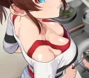 @) 주방에서 틈사이로 미나코 보기