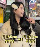 185cm 평타남 vs 167cm 존잘남 투표 결과