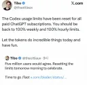 Codex 한도 리셋 됐습니다