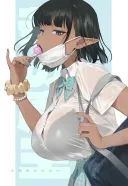 땀 흘리는 다크엘프 갸루