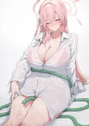 블루아카)호스를 가랑이 사이에 낀 하나코