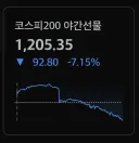 주식) 코스피 야간선물 -7% 돌파