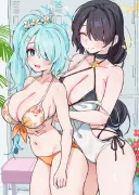 [블루아카] 수영복으로 갈아입는 히요리와 히나타
