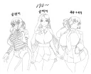 여러 체형의 여캐들 스케치 하기
