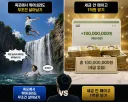 폭포에서 뛰어내리고 무사하기 vs 1억원 받기.jpg
