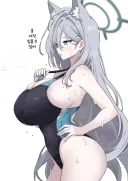 블루아카) 시로코 시절 수영복을 입어본 쿠로코.manhwa