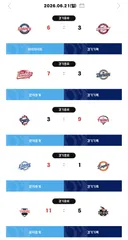[KBO] 프로야구 6월 21일 경기결과 & 순위