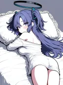 블루아카) 침대에서 유혹하는 마누라 뒷태
