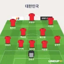 오피셜) 대한민국 선발 라인업