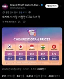 "한국은 전세계에서 가장 GTA6가 저렴한 나라"