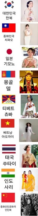 아시아의 여성 전통 의상