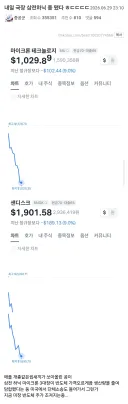 주식) 오늘 새벽 레전드 V자 발생
