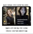 얼굴 예뻐서 금방 구독자 10만 찍었다는 유투버