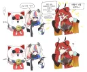 국기무스메] 요즘 중화요리만 먹은게 걸려서 친구들에게 선택권을 양보한 중국쨩