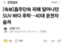 속보) 음주단속 피해 달아나던 SUV 바다 추락…40대 운전자 숨져