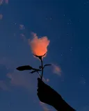 노을 하늘 배경으로 구름과 달을 이용해 감성적인 사진을 찍는 사진작가